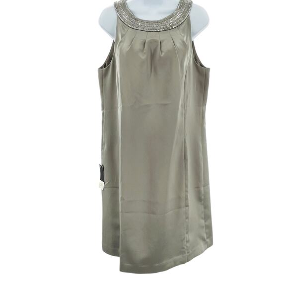 Ann Taylor LOFT Gray Sequin Collar Sleeveless Cocktail Party Shift Dress 14 NWT - Picture 2 of 11